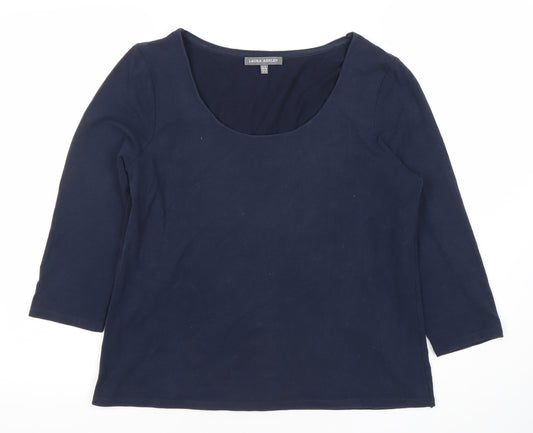 Laura Ashley Women's Blue 3/4 Sleeve Top Size 14