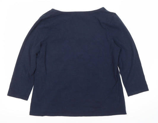 Laura Ashley Women's Blue 3/4 Sleeve Top Size 14
