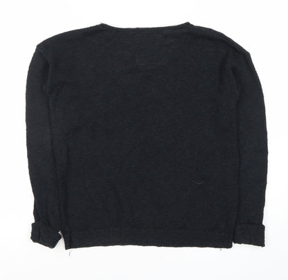 Luperdry Women’s Black Floral Pullover Jumper 2XS