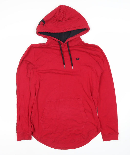 Mens UK Size S Hollister Red Pullover Hoodie