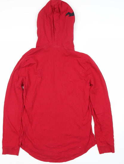Mens UK Size S Hollister Red Pullover Hoodie