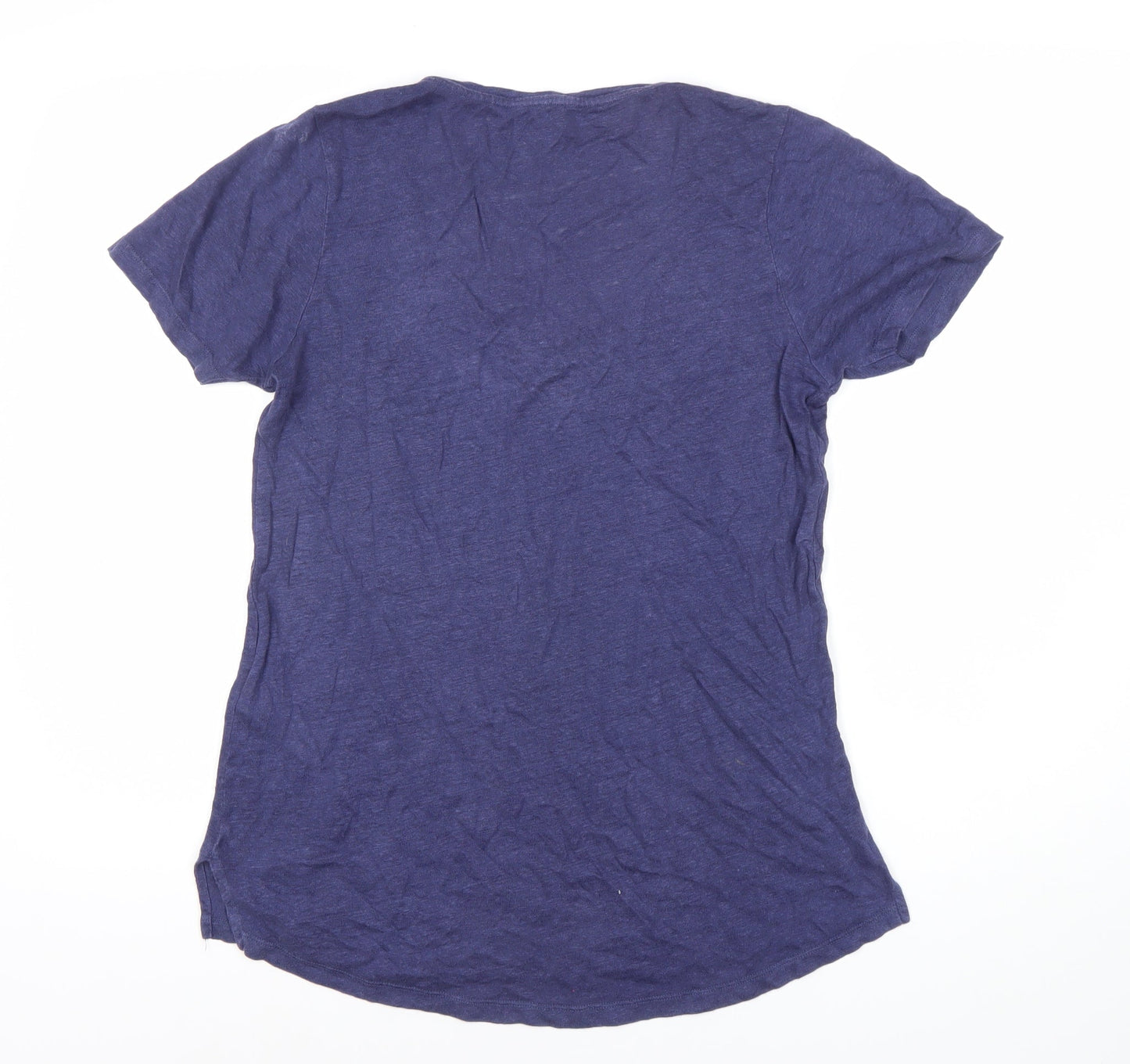 Womens UK Size 10 Fat Face Blue Basic T-Shirt