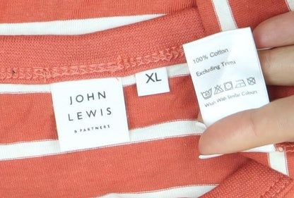 John Lewis Red Striped T-Shirt XL Casual Unisex