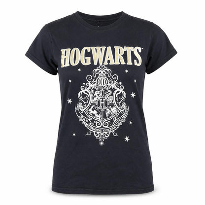 Womens UK Size 12 Harry Potter Black Basic T-Shirt