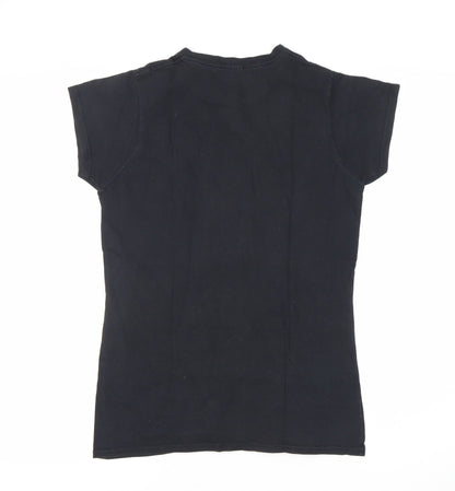 Womens UK Size 12 Harry Potter Black Basic T-Shirt