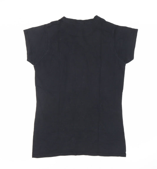 Womens UK Size 12 Harry Potter Black Basic T-Shirt