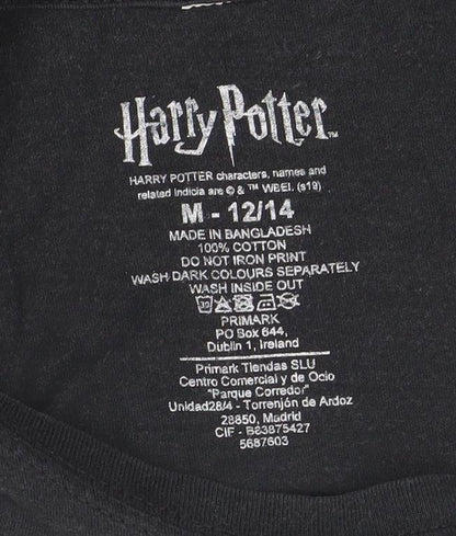Womens UK Size 12 Harry Potter Black Basic T-Shirt