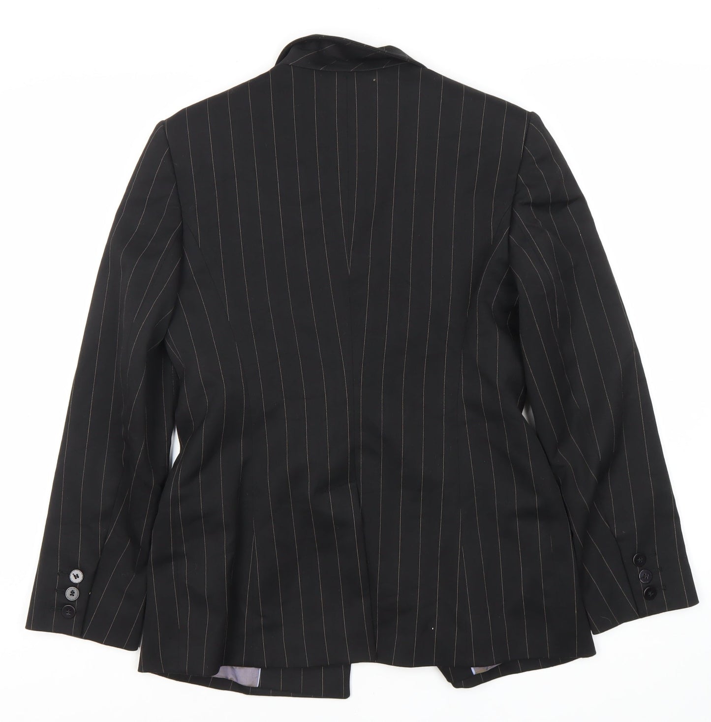 Next Women's Black Pinstripe Blazer, Size 12 - Petites