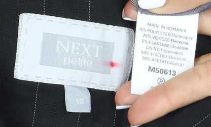 Next Women's Black Pinstripe Blazer, Size 12 - Petites