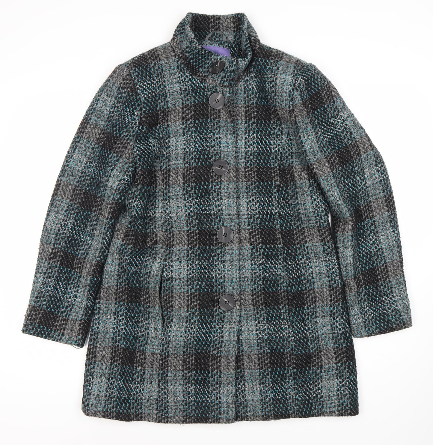 Autonomy Women's Multicoloured Plaid Mid-Length Coat Size 12