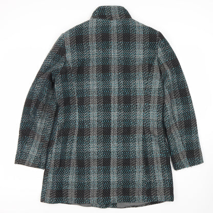 Autonomy Women's Multicoloured Plaid Mid-Length Coat Size 12