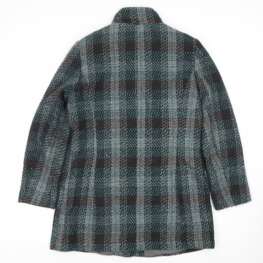 Autonomy Women's Multicoloured Plaid Mid-Length Coat Size 12