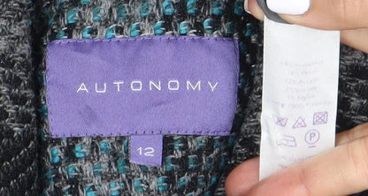 Autonomy Women's Multicoloured Plaid Mid-Length Coat Size 12