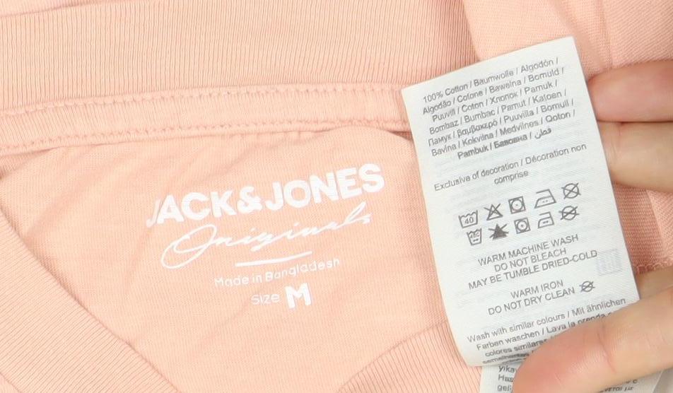 Mens UK Size M JACK & JONES Pink  T-Shirt
