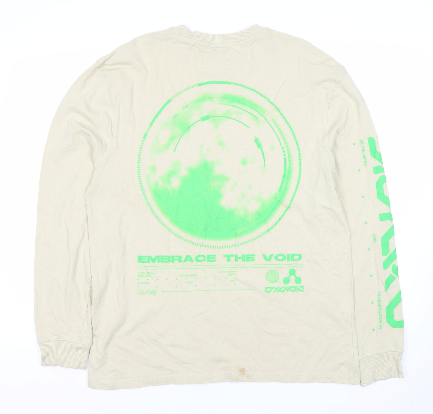 River Island Men's Beige Graphic Print T-Shirt M