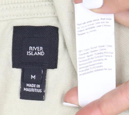 River Island Men's Beige Graphic Print T-Shirt M