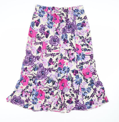 Isle Essentials Women's Floral Midi A-Line Skirt Size 10