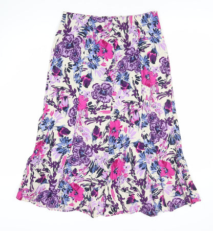 Isle Essentials Women's Floral Midi A-Line Skirt Size 10