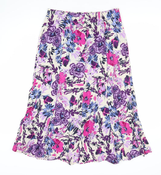 Isle Essentials Women's Floral Midi A-Line Skirt Size 10
