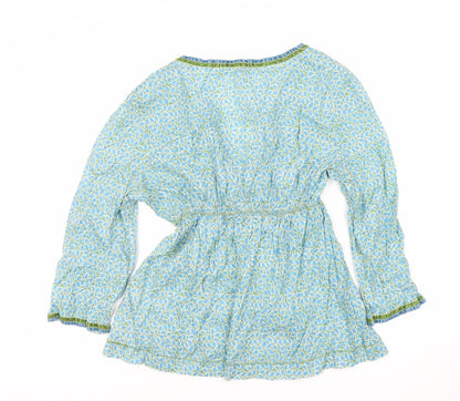 J.Crew Women's Blue Floral Wrap Blouse Size 12