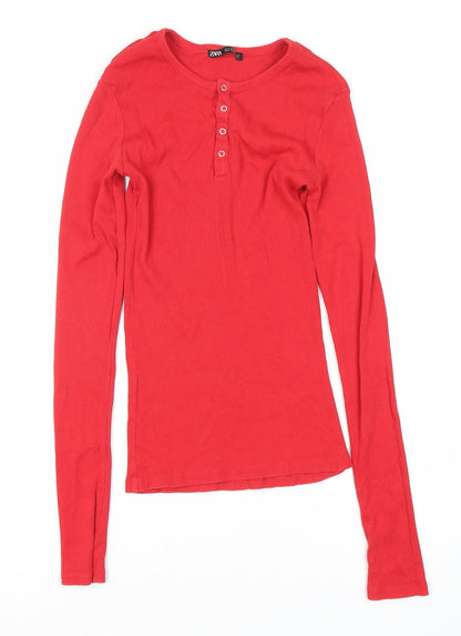 Womens UK Size 8 Zara Red  T-Shirt