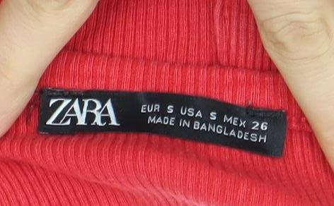 Womens UK Size 8 Zara Red  T-Shirt