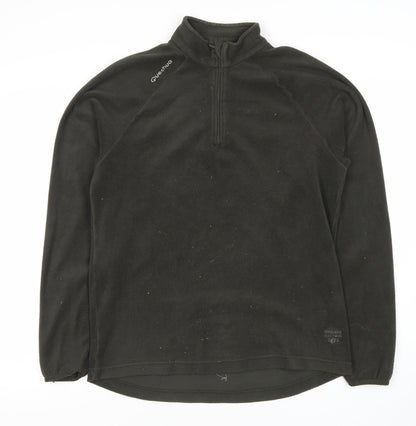 Mens UK Size M Quechua Black 1/2 Zip Sweatshirt