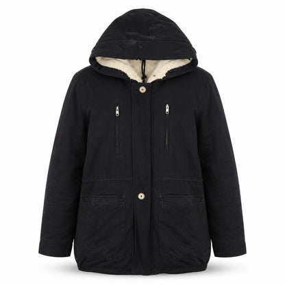 Vera Lucy Women's Black Parka Hooded Jacket L Casual