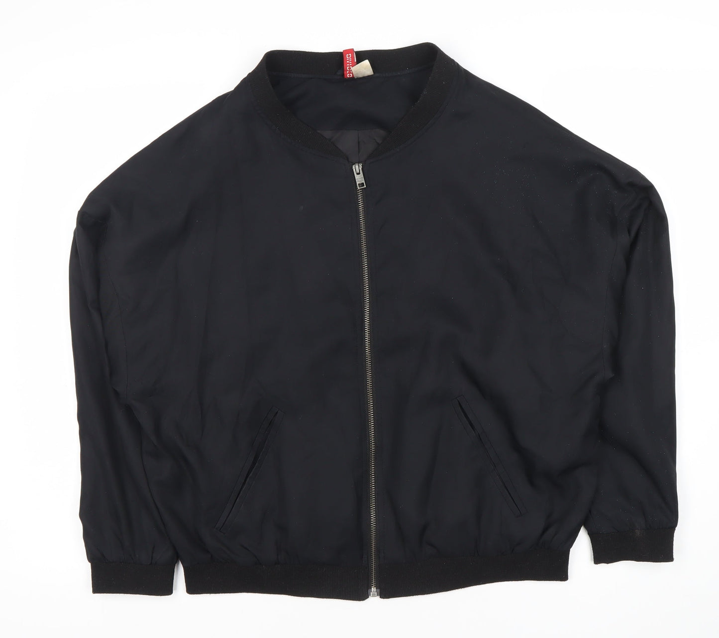 Divided Women's Black Bomber Jacket Size 12 Casual Zip