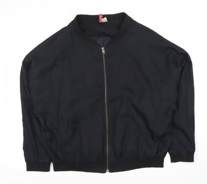 Divided Women's Black Bomber Jacket Size 12 Casual Zip
