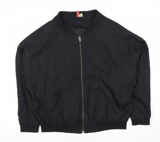 Divided Women's Black Bomber Jacket Size 12 Casual Zip