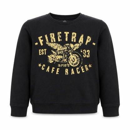 Firetrap Boys' Black Graphic Sweatshirt - Size 10