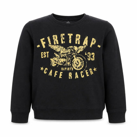 Firetrap Boys' Black Graphic Sweatshirt - Size 10