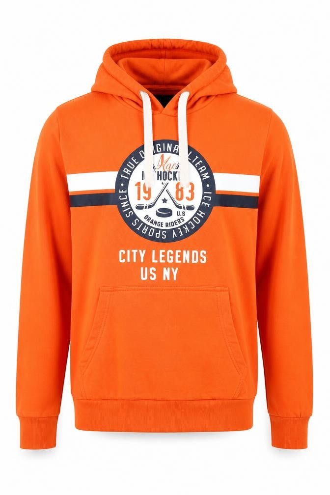 Mens UK Size L C&A Orange Pullover Hoodie