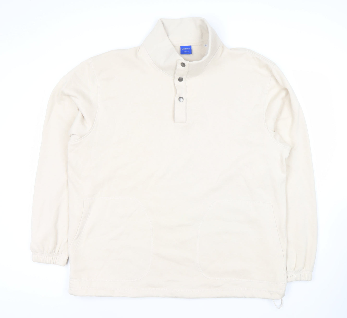 Mens UK Size XL JACK & JONES Beige Henley Sweatshirt