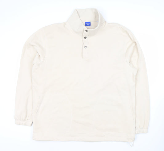 Mens UK Size XL JACK & JONES Beige Henley Sweatshirt