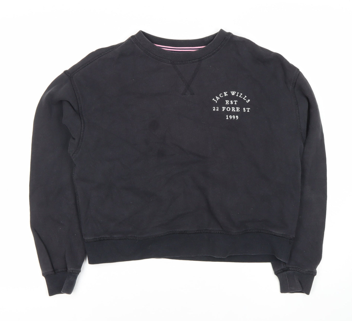 Womens UK Size 6 Jack Wills Black Pullover Sweatshirt