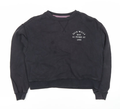 Womens UK Size 6 Jack Wills Black Pullover Sweatshirt