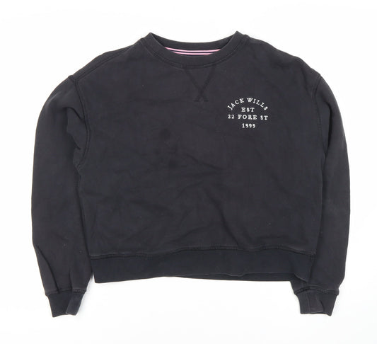 Womens UK Size 6 Jack Wills Black Pullover Sweatshirt