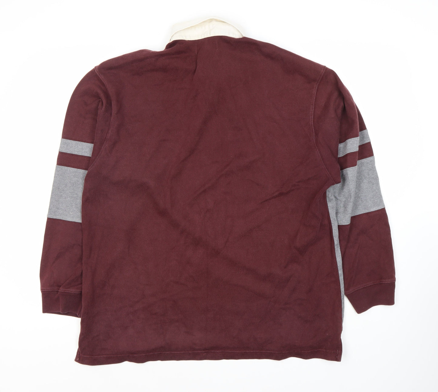 Marks and Spencer Men's Grey Polo Medium Long Sleeve