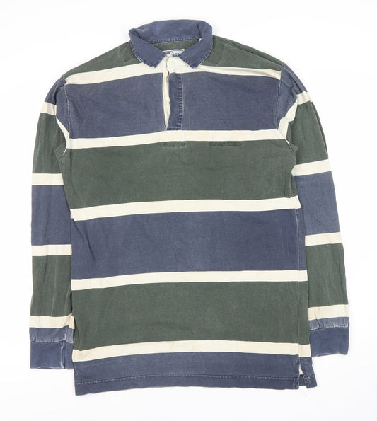 Mobaco Men's Multicoloured Striped Polo Shirt, Long Sleeve