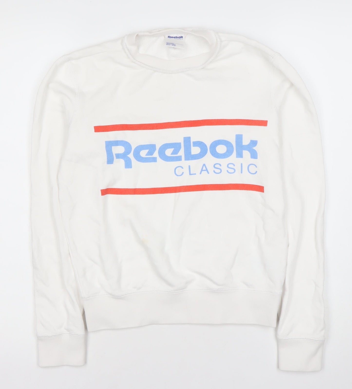 Mens UK Size XS Reebok White Pullover Sweatshirt