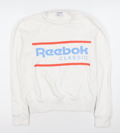 Mens UK Size XS Reebok White Pullover Sweatshirt
