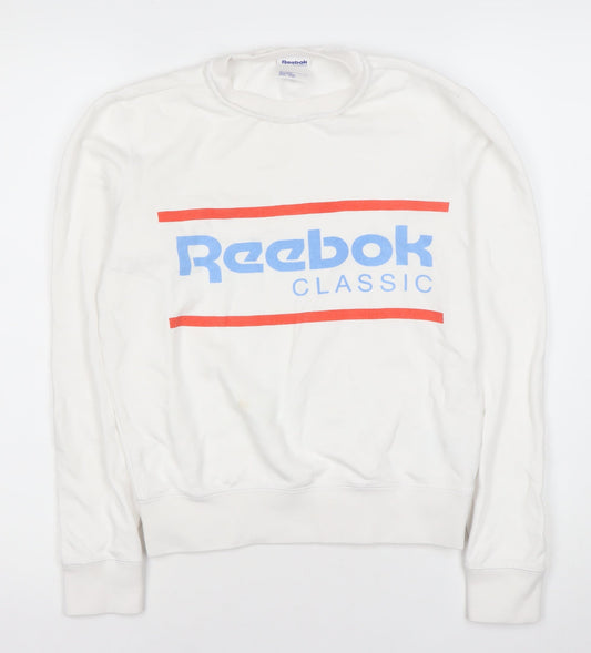 Mens UK Size XS Reebok White Pullover Sweatshirt