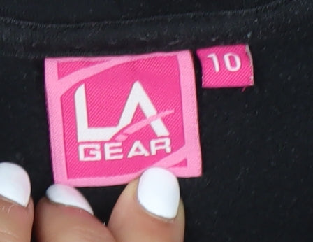 Womens UK Size 10 LA Gear Black Pullover Hoodie