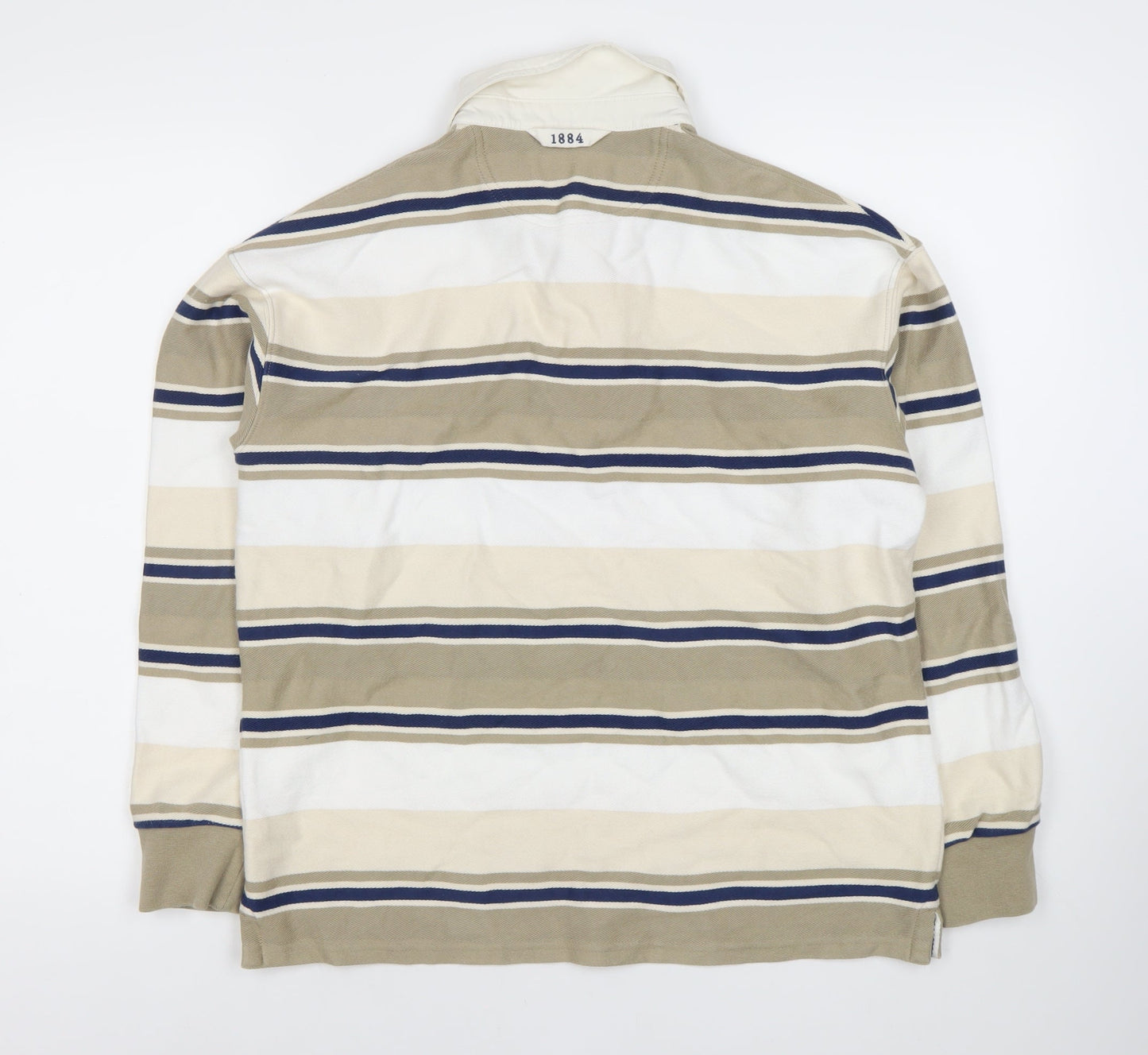 Marks and Spencer Men's Beige Striped Polo S