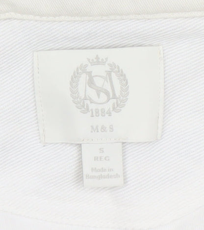 Marks and Spencer Men's Beige Striped Polo S