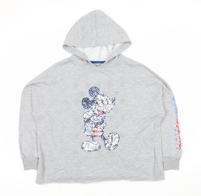 Teens UK Size 10 Disneyland Paris Grey Hoodie Hoodie
