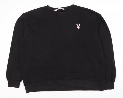 Missguided Women's Black Logo Sweatshirt Size 12