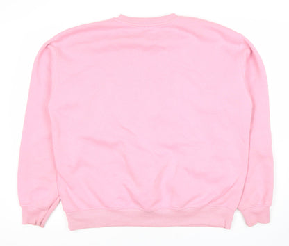 Stradivarius Women's Pink Graphic Pullover Sweatshirt, Size 10